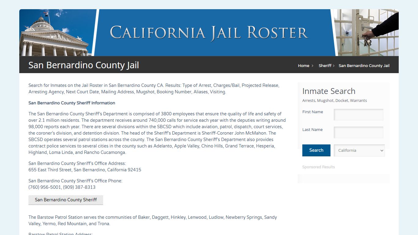 San Bernardino County Jail | Jail Roster Search
